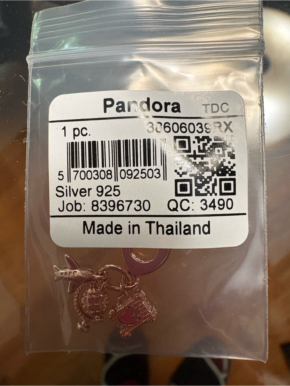 Pandora Rose Gold Travel Charm Set Pink Accent - Picture 2 of 3